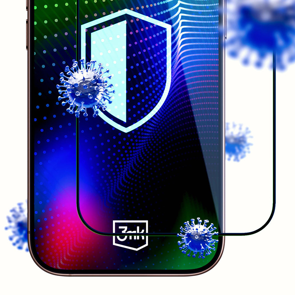 3MK Hardy Ultra Screen Protector for Apple iPhone 17 / 16 Pro, Tempered Glass, Full Glue, Black