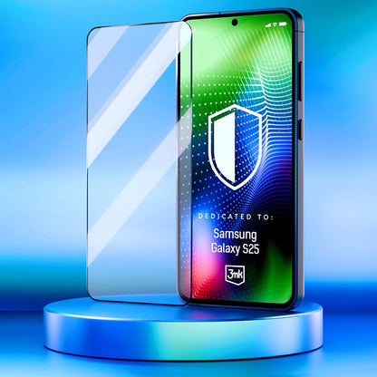 Προστατευτική μεμβράνη οθόνης 3MK Hardy Ultra για Samsung Galaxy S25 S931, Ασφαλισμένο γυαλί, Πλήρης κόλλα, Μαύρο