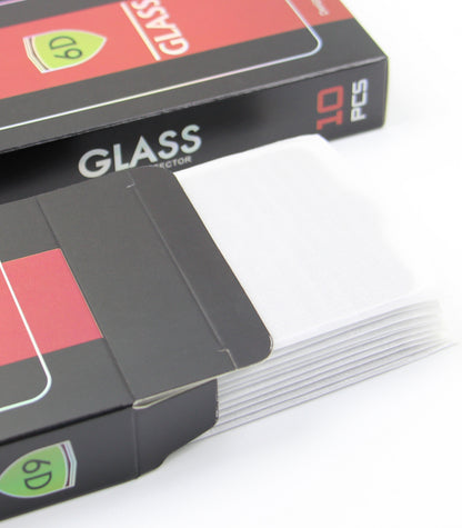 Προστατευτική μεμβράνη οθόνης OEM για Apple iPhone 17e / 16e / 14 / 13 Pro, Ασφαλισμένο γυαλί, Πλήρης κόλλα, Σετ 10 τεμαχίων, 6D, Μαύρο