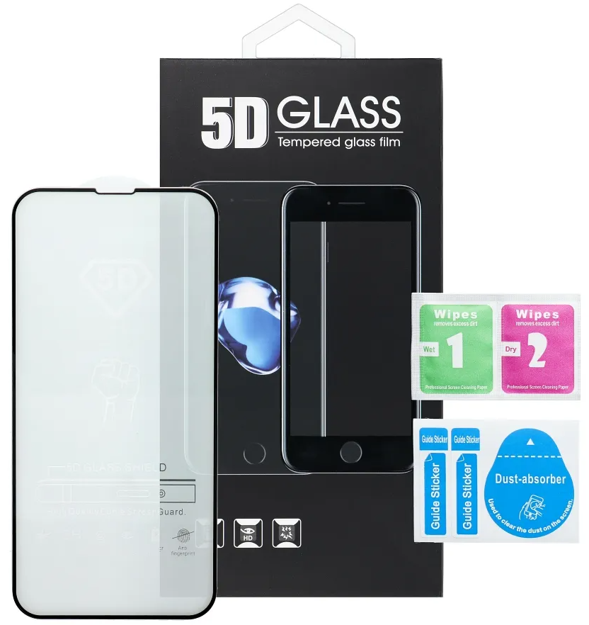 OEM Screen Protector for Motorola Edge 70, Tempered Glass, Full Glue, 5D, Black