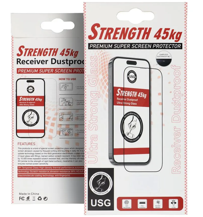 OEM Ultra Strong 45KG Screen Protector for Apple iPhone 17e / 16e / 14 / 13 Pro, Tempered Glass, Full Glue, 2.5D, Black
