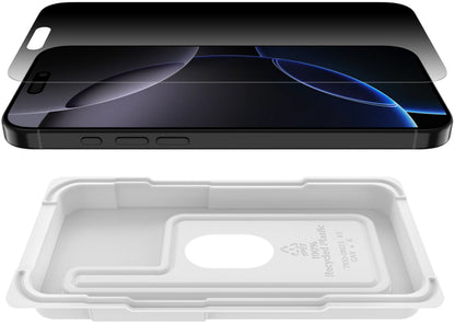 Προστατευτική μεμβράνη οθόνης Privacy Belkin ScreenForce InvisiGlass για Apple iPhone 16 Pro Max, Ασφαλισμένο γυαλί, Full Glue OVA170hq