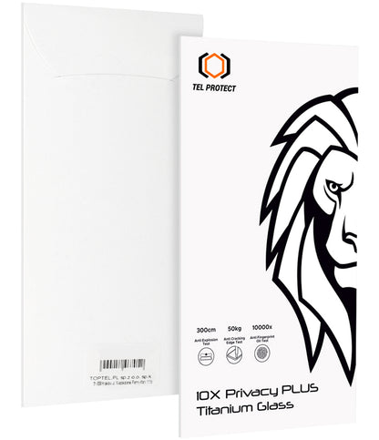 Προστατευτικό φιλμ οθόνης Privacy Tel Protect 10X Plus Titanium για Apple iPhone 17 Pro, Σκληρυμένο Γυαλί, Full Glue