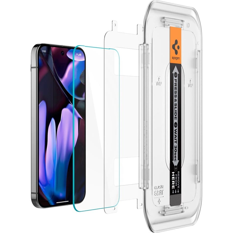 Προστατευτική Μεμβράνη Οθόνης Spigen GlastR EZ FIT για Google Pixel 9 Pro XL, Ενισχυμένο Γυαλί, Πλήρης Κόλληση, Σετ 2 τεμαχίων