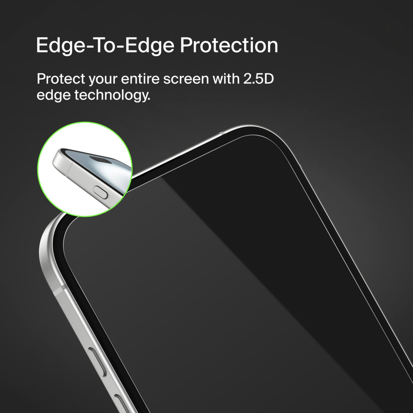 Belkin ScreenForce TemperedGlass Screen Protector for Apple iPhone 16 / 15 / 14 Pro, Tempered Glass, Full Glue OVA135zz