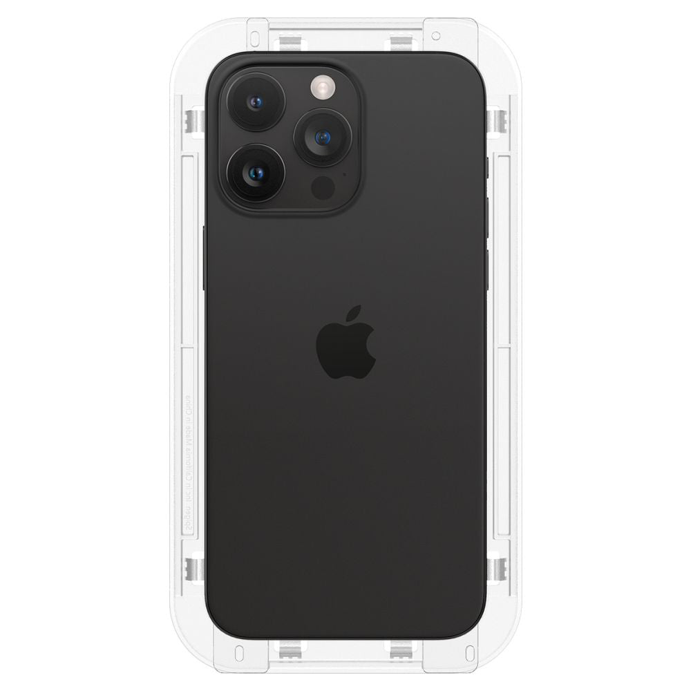 Προστατευτική μεμβράνη οθόνης Spigen GlastR EZ FIT για Apple iPhone 15 Pro, Ασφαλισμένο γυαλί, Πλήρης κόλλα, Σετ 2 τεμαχίων AGL06892