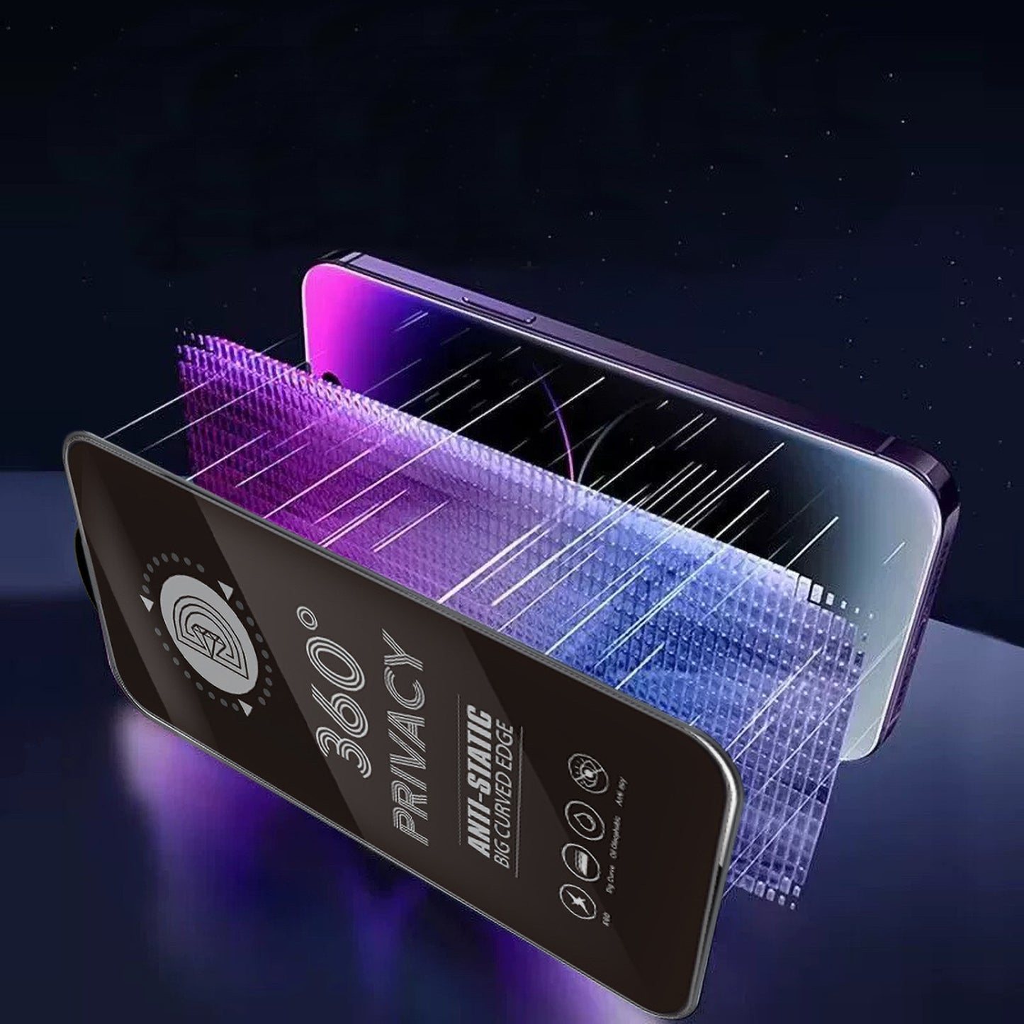 OEM 360 Privacy Screen Protector for Samsung Galaxy A37 5G, Tempered Glass, Full Glue