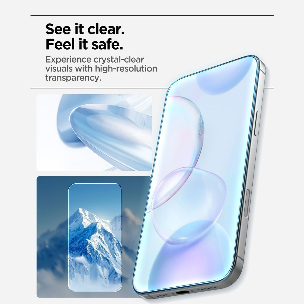 Προστατευτική Μεμβράνη Οθόνης Spigen GlastR Align Master Slim για Apple iPhone 17 Pro, Ενισχυμένο Γυαλί, Πλήρης Κόλληση, Σετ 3 τεμαχίων