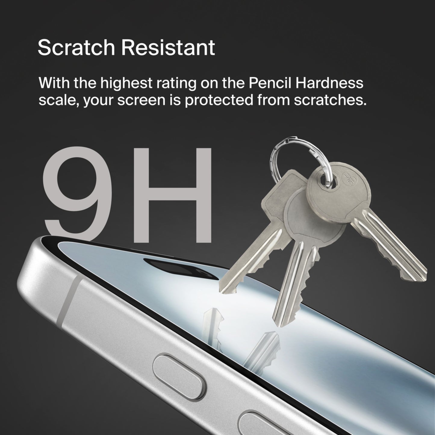 Belkin ScreenForce TemperedGlass Screen Protector for Apple iPhone 16 / 15 / 14 Pro, Tempered Glass, Full Glue OVA135zz