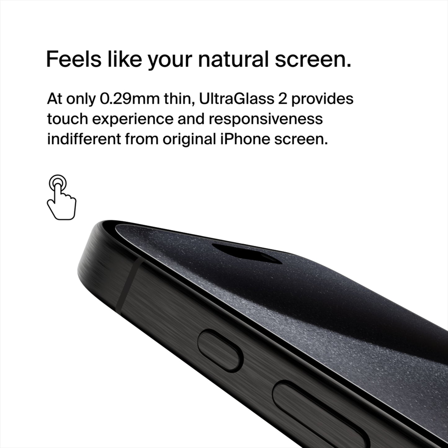 Προστατευτική μεμβράνη οθόνης Belkin ScreenForce UltraGlass 2 για Apple iPhone 15 Pro Max, Ασφαλισμένο γυαλί, Full Glue OVA134zz