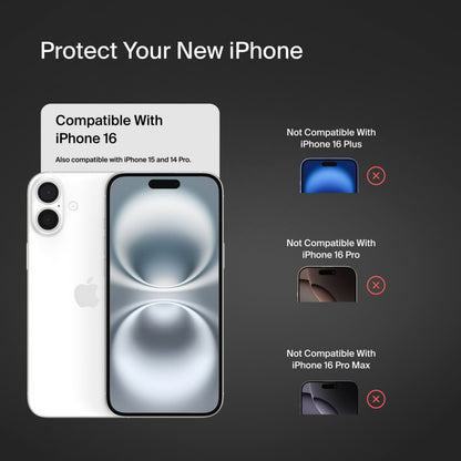 Belkin ScreenForce TemperedGlass Screen Protector for Apple iPhone 16 / 15 / 14 Pro, Tempered Glass, Full Glue OVA135zz