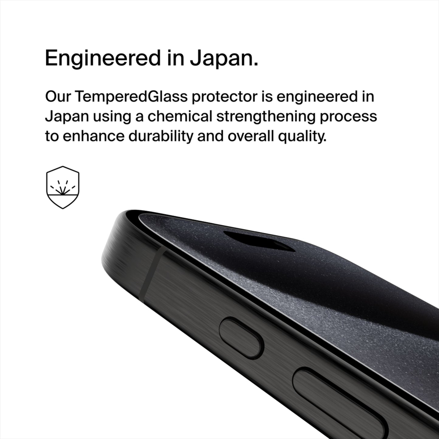 Προστατευτική μεμβράνη οθόνης Belkin ScreenForce TemperedGlass για Apple iPhone 15 Pro, Ασφαλισμένο γυαλί, Full Glue OVA137zz