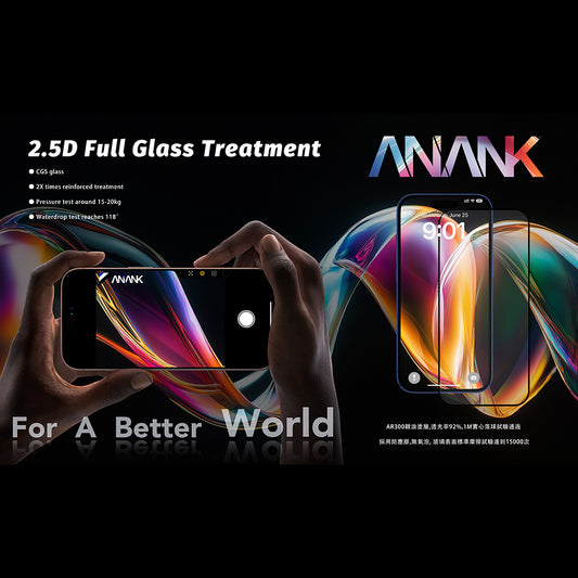 Προστατευτική Μεμβράνη Οθόνης Anank 5X Reinforced για Apple iPhone 17 Air, Ενισχυμένο Γυαλί, Full Glue, 2.5D, Μαύρη