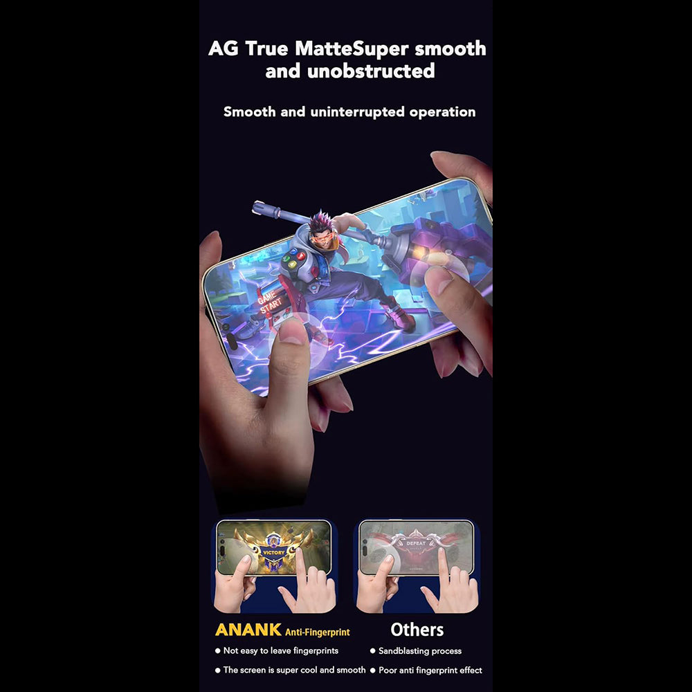 Προστατευτική μεμβράνη οθόνης Anank Anti-Fingerprint για Apple iPhone 14 Pro Max, ασφαλισμένο γυαλί, πλήρης κόλλα, 2.5D, μαύρο