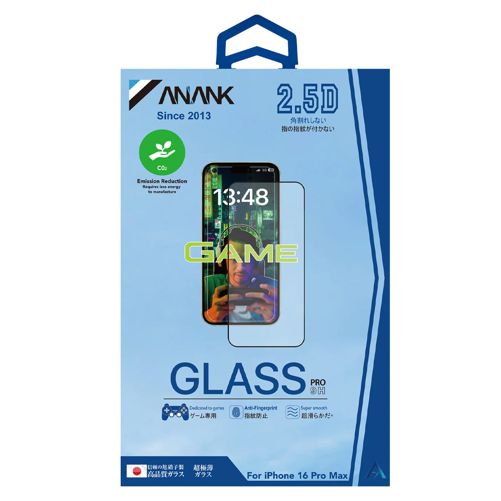 Προστατευτική μεμβράνη οθόνης Anank Anti-Fingerprint για Apple iPhone 14 Pro Max, ασφαλισμένο γυαλί, πλήρης κόλλα, 2.5D, μαύρο
