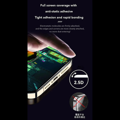 Προστατευτική μεμβράνη οθόνης Anank Anti-Fingerprint για Apple iPhone 14 Pro, ασφαλισμένο γυαλί, πλήρης κόλλα, 2.5D, μαύρο