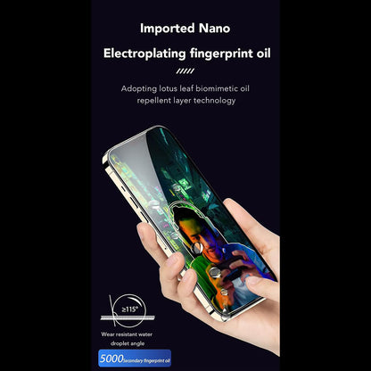 Προστατευτική μεμβράνη οθόνης Anank Anti-Fingerprint για Apple iPhone 15 Pro Max, ασφαλισμένο γυαλί, πλήρης κόλλα, 2.5D, μαύρο