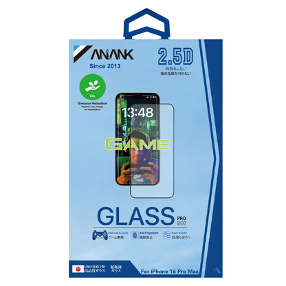 Προστατευτική μεμβράνη οθόνης Anank Anti-Fingerprint για Apple iPhone 15 Pro Max, ασφαλισμένο γυαλί, πλήρης κόλλα, 2.5D, μαύρο