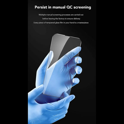Προστατευτική μεμβράνη οθόνης Anank Anti-Fingerprint για Apple iPhone 15 Pro, Ασφαλισμένο γυαλί, Πλήρης κόλλα, 2.5D, Μαύρο