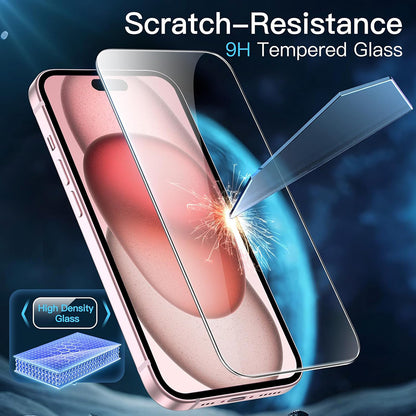 Προστατευτική μεμβράνη οθόνης Anank για Apple iPhone 15, ασφαλισμένο γυαλί, πλήρης κόλλα, 3D, σετ 10 τεμαχίων