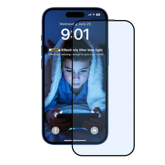 Προστατευτική Μεμβράνη Οθόνης Anti Blue Light Anank 5X Reinforced για Apple iPhone 17 Air, Ενισχυμένο Γυαλί, Full Glue, 2.5D, Μαύρη