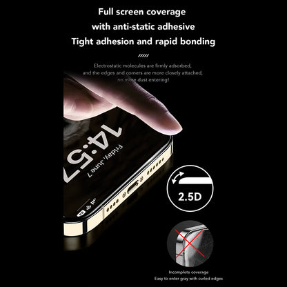 Προστατευτική μεμβράνη οθόνης Anti Blue Light Anank για Apple iPhone 14 Pro Max, Ασφαλισμένο γυαλί, Full Glue, 2.5D, Μαύρο