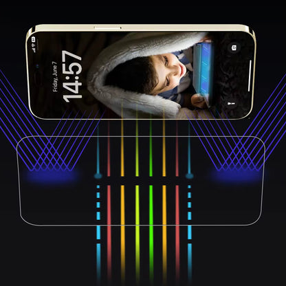 Προστατευτική μεμβράνη οθόνης Anti Blue Light Anank για Apple iPhone 14 Pro, Ασφαλισμένο γυαλί, Πλήρης κόλλα, 2.5D, Μαύρο