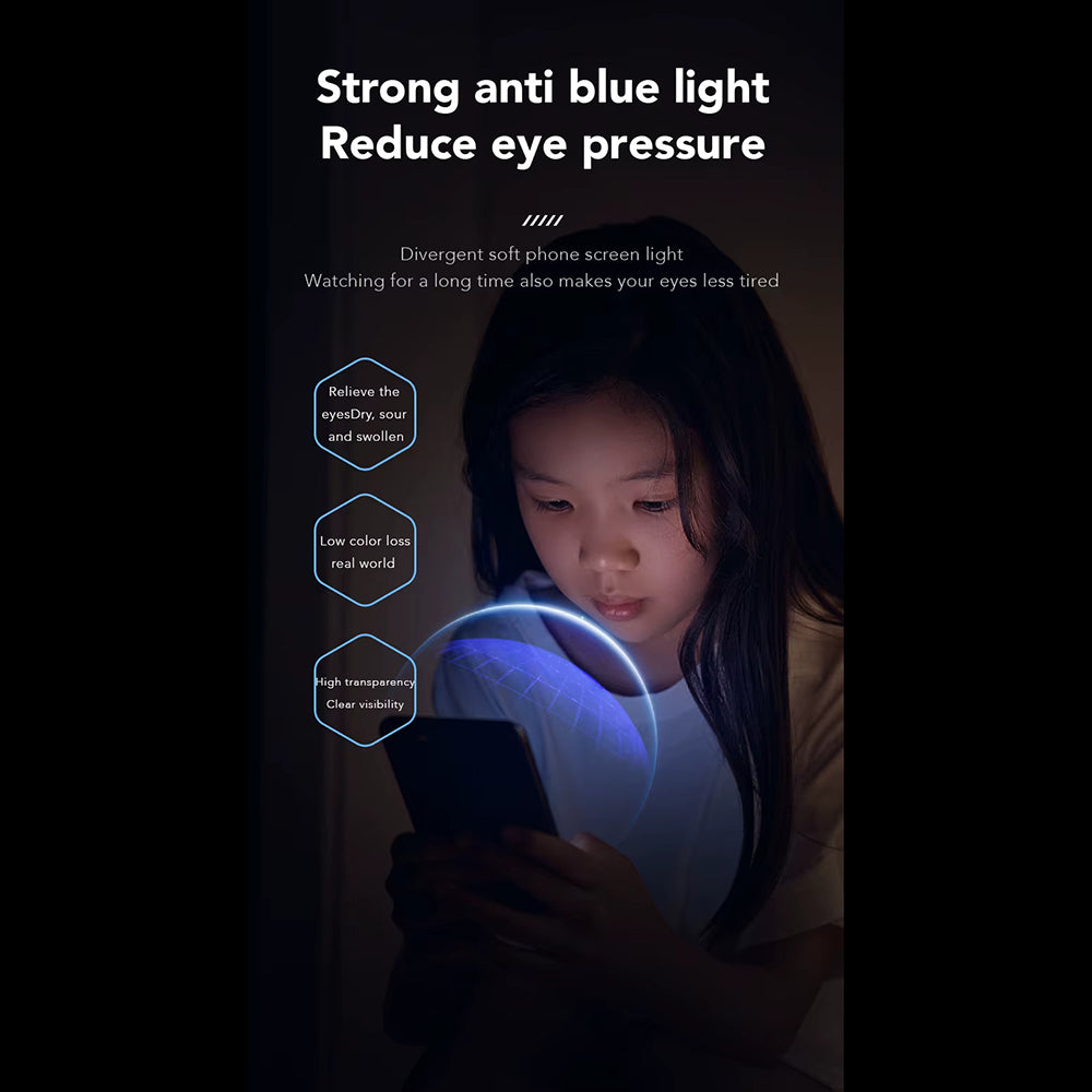 Προστατευτική μεμβράνη οθόνης Anti Blue Light Anank για Apple iPhone 14 Pro, Ασφαλισμένο γυαλί, Πλήρης κόλλα, 2.5D, Μαύρο