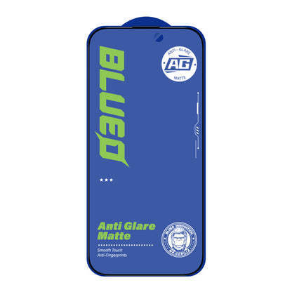 Blueo Anti-Glare Screen Protector Film for Apple iPhone 15 Pro, Tempered Glass, Full Glue, Black