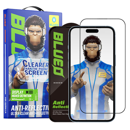 Προστατευτική μεμβράνη οθόνης Blueo Anti-Reflective HD για Apple iPhone 14 Pro, Ασφαλισμένο γυαλί, Πλήρης κόλλα, Μαύρο