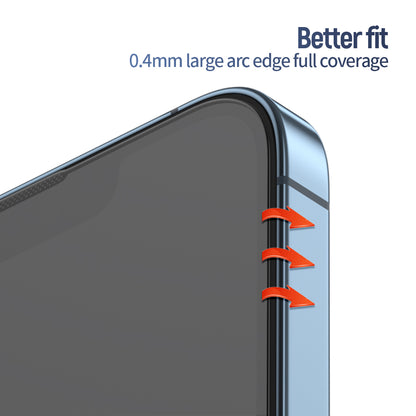 Προστατευτική μεμβράνη οθόνης Blueo Anti-Reflective HD για Apple iPhone 14 Pro, Ασφαλισμένο γυαλί, Πλήρης κόλλα, Μαύρο