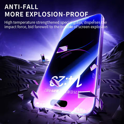 Blueo Anti-Static HD Screen Protector Film for Apple iPhone 14 Pro, Tempered Glass, Full Glue, Black