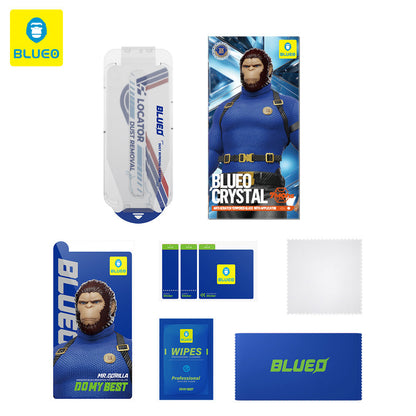 Προστατευτική μεμβράνη οθόνης Blueo Crystal Anti-Scratch Applicator για Apple iPhone 16 Pro Max, Ασφαλισμένο γυαλί, Πλήρης κόλλα, Μαύρο