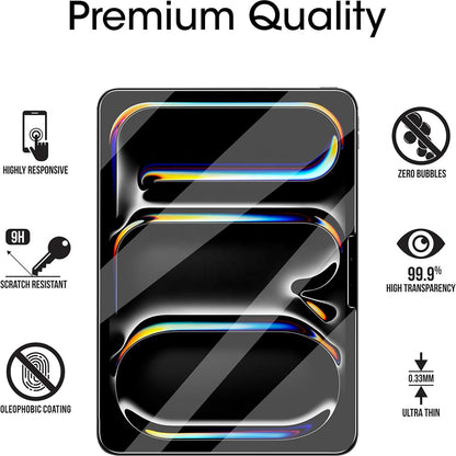 Προστατευτική μεμβράνη οθόνης Blueo HD για Apple iPad mini (2024) / mini (2021), Ασφαλισμένο γυαλί, Πλήρης κόλλα