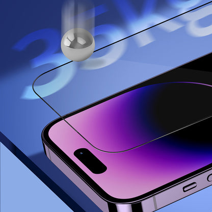 Προστατευτική μεμβράνη οθόνης Blueo Sapphire Applicator Pro για Apple iPhone 15 Pro Max, ασφαλισμένο γυαλί, πλήρης κόλλα, μαύρο