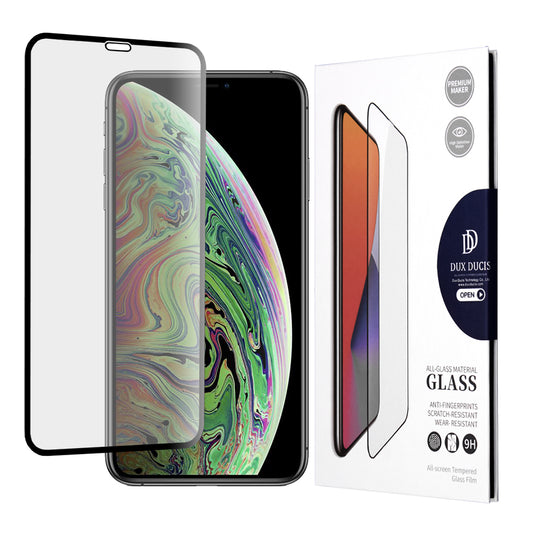 Προστατευτική μεμβράνη οθόνης DUX DUCIS για Apple iPhone 11 Pro / XS / X, Ασφαλισμένο γυαλί, Edge Glue, Μαύρο