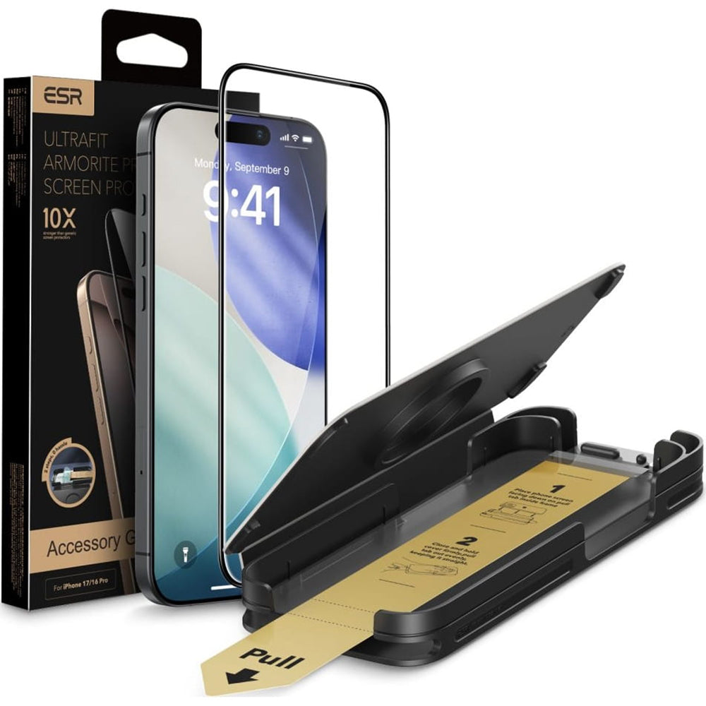ESR Armorite Pro UltraFit Screen Protector for Apple iPhone 18 Pro Max / 17 Pro Max, Tempered Glass, Full Glue, Black
