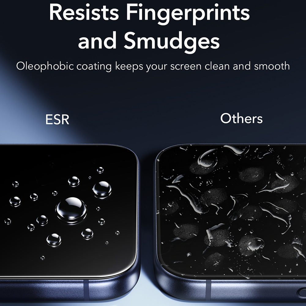 ESR Armorite UltraFit Screen Protector for Apple iPhone 18 Pro / 17 Pro, Tempered Glass, Full Glue, Set of 2 Pieces, Black
