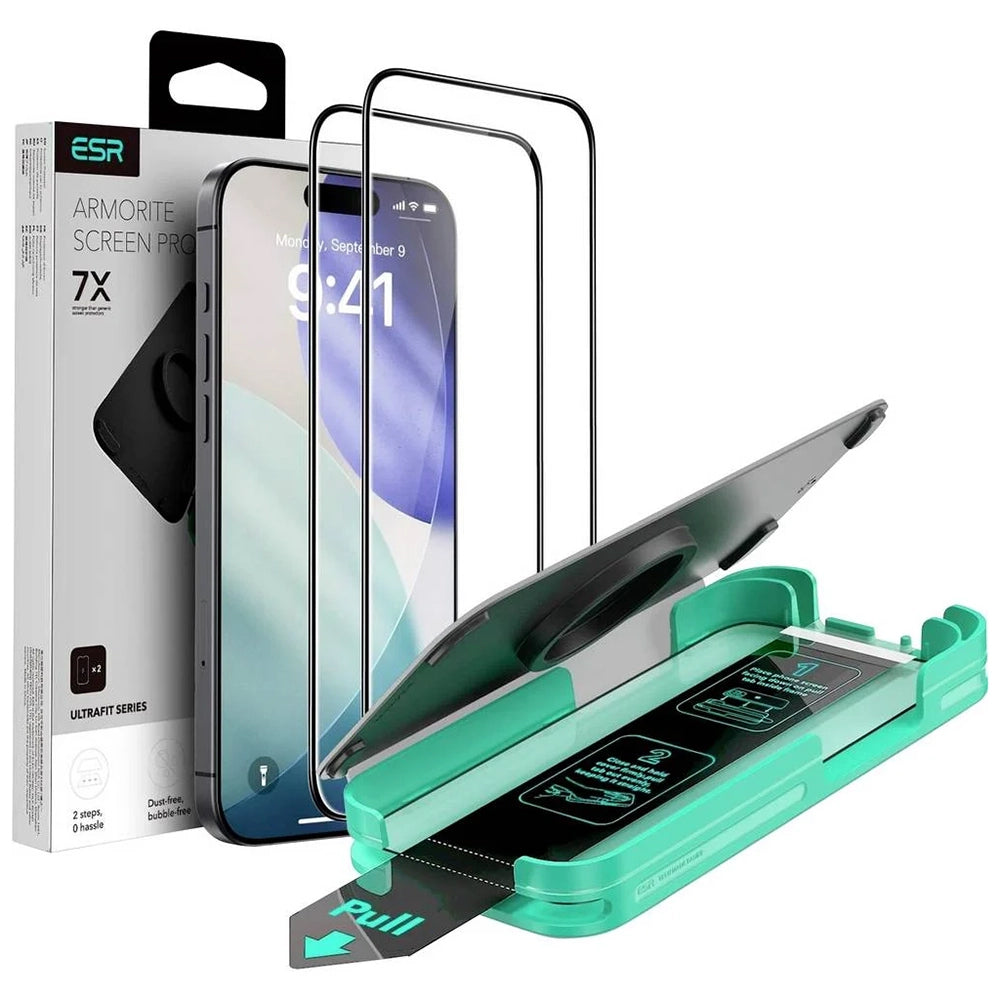 ESR Armorite UltraFit Screen Protector for Apple iPhone 18 Pro Max / 17 Pro Max, Tempered Glass, Full Glue, Set of 2 Pieces, Black