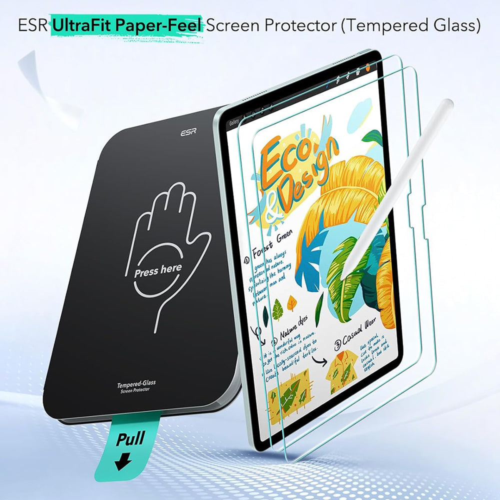ESR Paper Feel UltraFit Screen Protector for Apple iPad Air 13 (2026) / Air 13 (2025), Plastic, Set of 2 Pieces