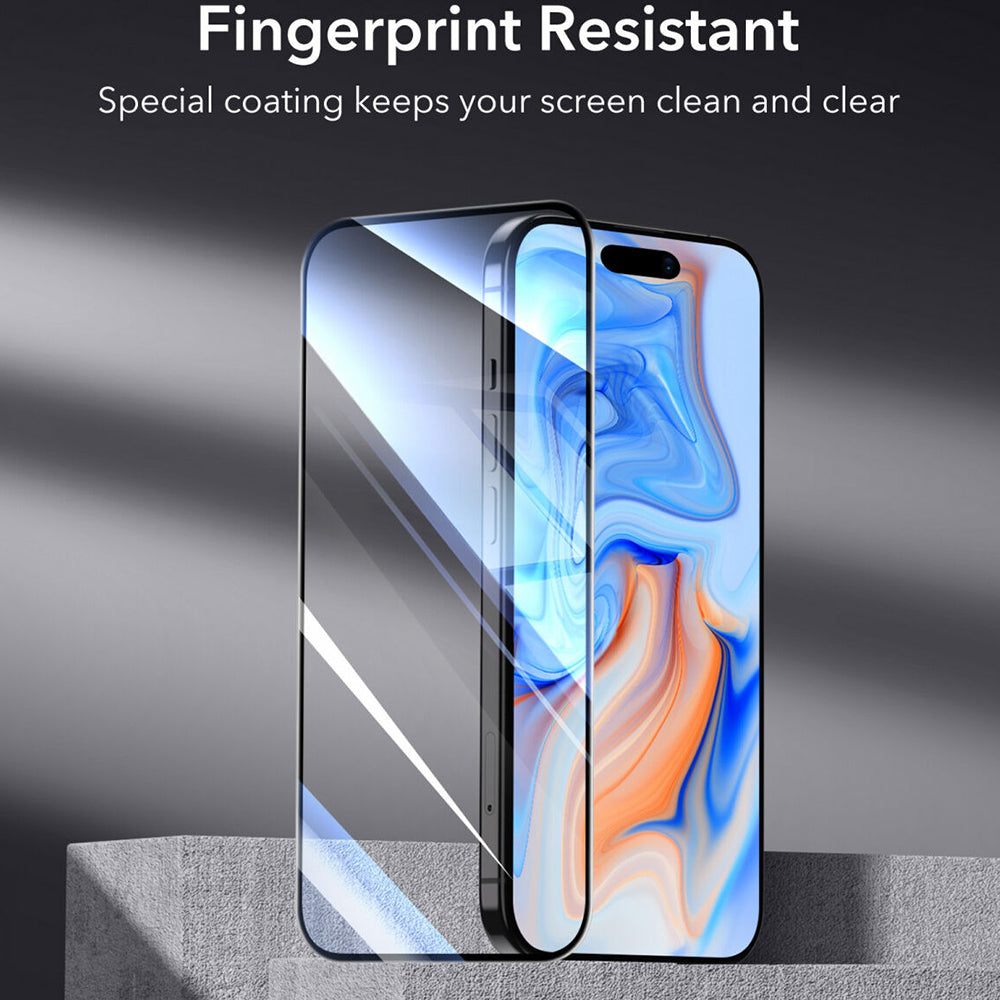 Προστατευτική Μεμβράνη Οθόνης ESR για Apple iPhone 15, Ενισχυμένο Γυαλί, Πλήρης Κόλληση, Μαύρη