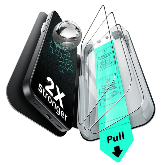 Προστατευτική μεμβράνη οθόνης ESR UltraFit για Apple iPhone 18 Pro Max / 17 Pro Max, Ασφαλισμένο γυαλί, Πλήρης κόλλα, Σετ 3 τεμαχίων, Μαύρο