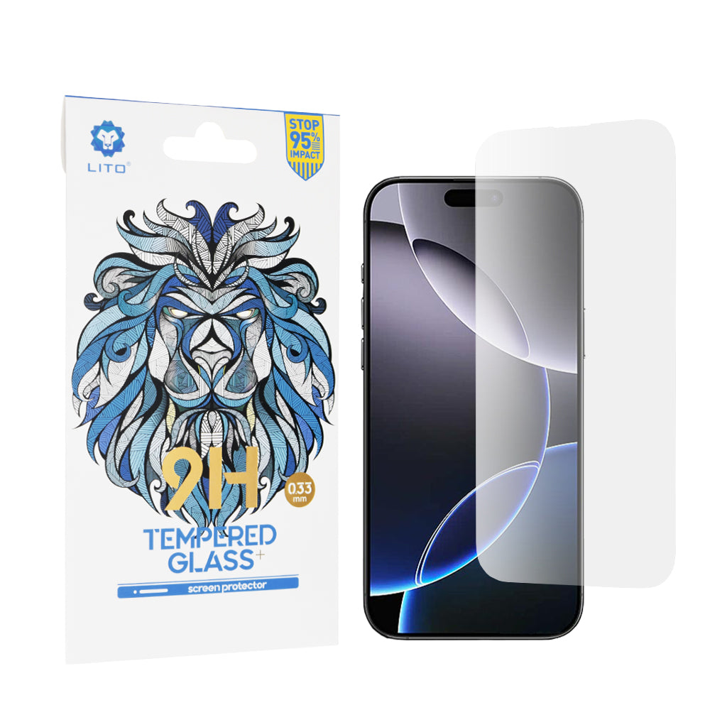 Lito Classic Screen Protector for Apple iPhone 16 Pro Max, Tempered Glass, Full Glue, 2.5D