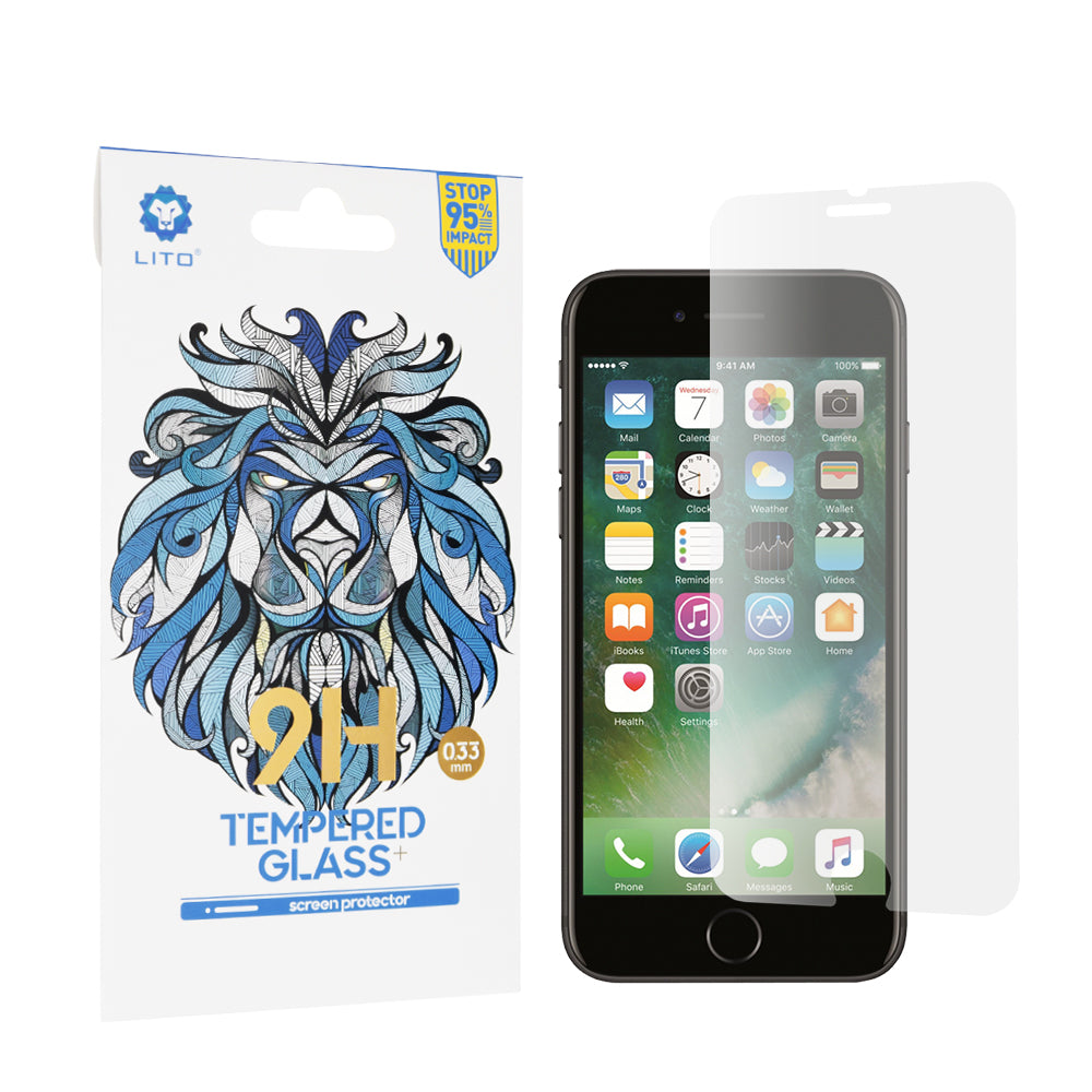 Lito Classic Screen Protector for Apple iPhone SE (2022) / SE (2020) / 8 / 7, Tempered Glass, Full Glue, 2.5D