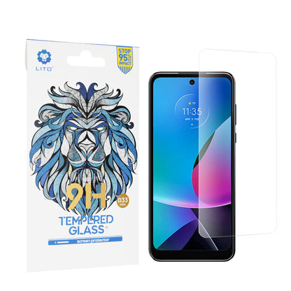 Προστατευτική μεμβράνη οθόνης Lito Classic για Motorola Moto G Play (2023), Ασφαλισμένο γυαλί, Πλήρης κόλλα, 2.5D