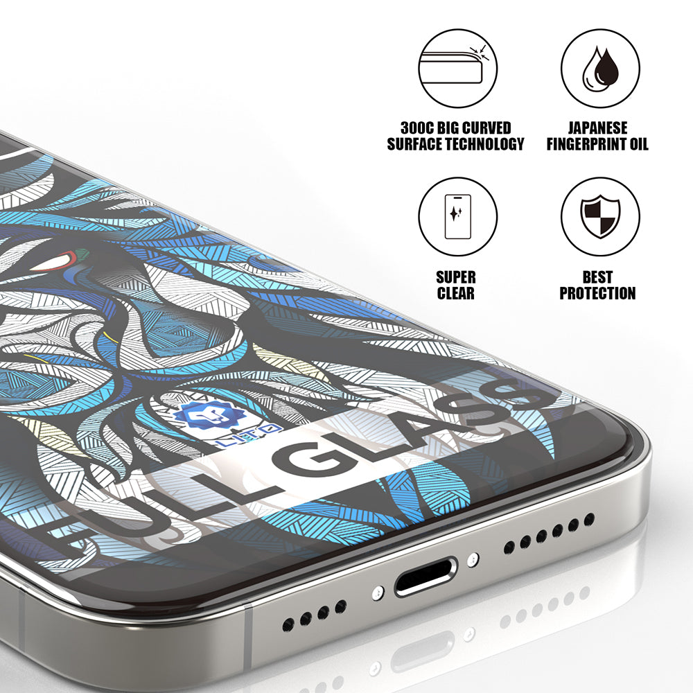 Προστατευτική μεμβράνη οθόνης Lito D+ Max 300C για Apple iPhone 14 Pro Max, Ενισχυμένο γυαλί, Πλήρης κόλλα