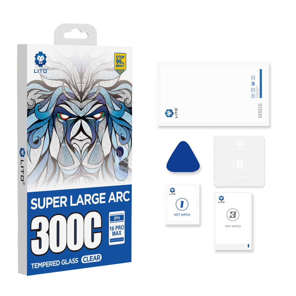 Προστατευτική μεμβράνη οθόνης Lito D+ Max 300C για Apple iPhone 15 Pro Max, Ενισχυμένο γυαλί, Πλήρης κόλλα