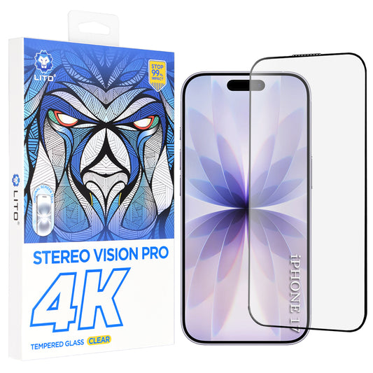 Προστατευτική Μεμβράνη Οθόνης Lito D+ Max 4K για Apple iPhone 17 / 16 Pro, Ενισχυμένο Γυαλί, Πλήρης Κόλληση, Μαύρη