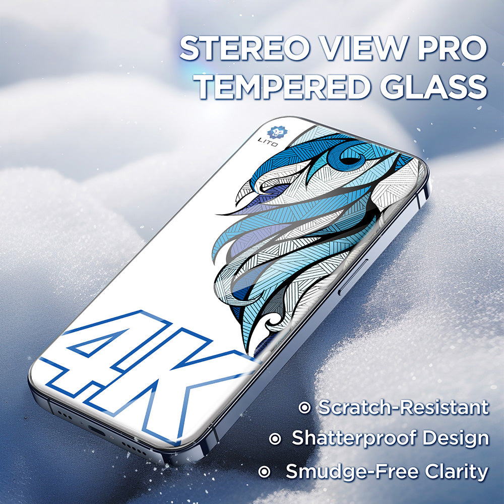 Lito D+ Max 4K Screen Protector for Apple iPhone 17 Pro Max, Tempered Glass, Full Glue, Black