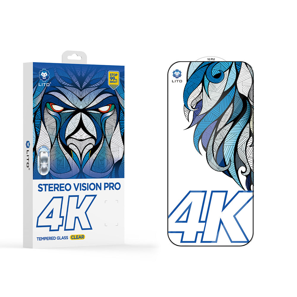 Lito D+ Max 4K Screen Protector for Apple iPhone 17 Pro Max, Tempered Glass, Full Glue, Black